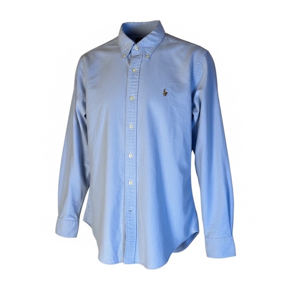 Ralph Lauren Classic Fit Blue Cotton Preppy Oxford Button-Down Shirt Size 8 - Picture 3 of 8